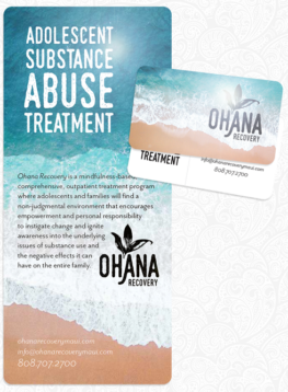 Rack Card and Business Card design for Ohana Recovery Maui, Pukalani, Hawaii